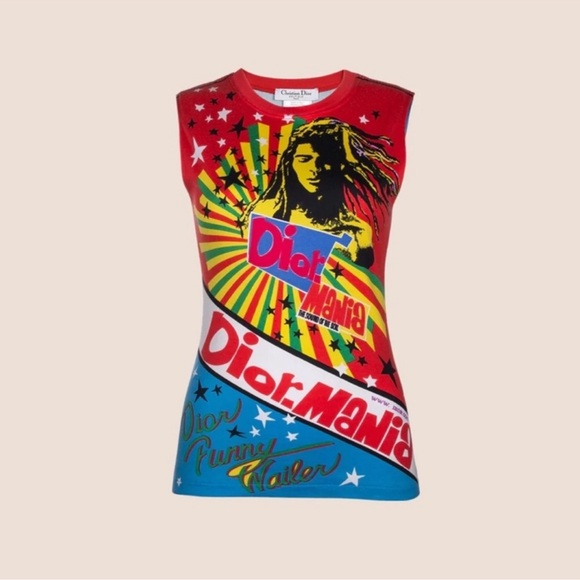Tops - Christian Dior Multicolor Graphic Tank Top